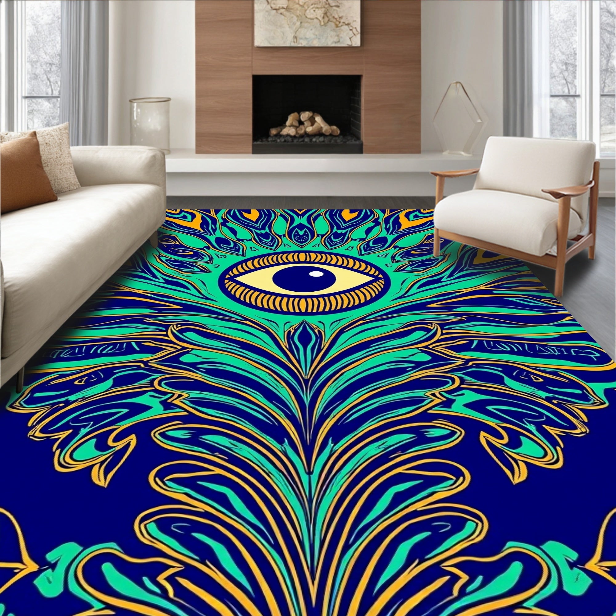 Psychedelic Eye Swirl Pattern Rug