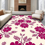 Fuchsia Floral Vine Pattern Rug