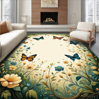 Whimsical Butterfly Garden Pattern Rug