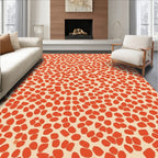 Orange Speckled Pattern Textile Design Rug