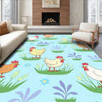 Cute Chicken Easter Pattern Design Rug