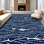 Coastal Fish Wave Pattern Design Rug