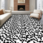 Abstract Black White Organic Pattern Rug