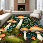 Enchanted Mushroom Forest Garden Design Rug
