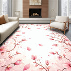 Pink Blossom Branch Delicate Pattern Rug