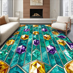 Glamorous Gemstone Art Nouveau Rug