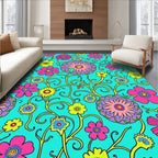 Vibrant Floral Vines Pattern Rug