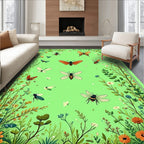 Whimsical Garden Insects Flora Rug