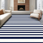 Classic Navy and White Stripe Rug