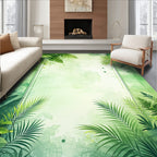 Lush Greenery Tropical Leaf Design Rug