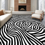 Bold Black Zebra Stripes Pattern Rug