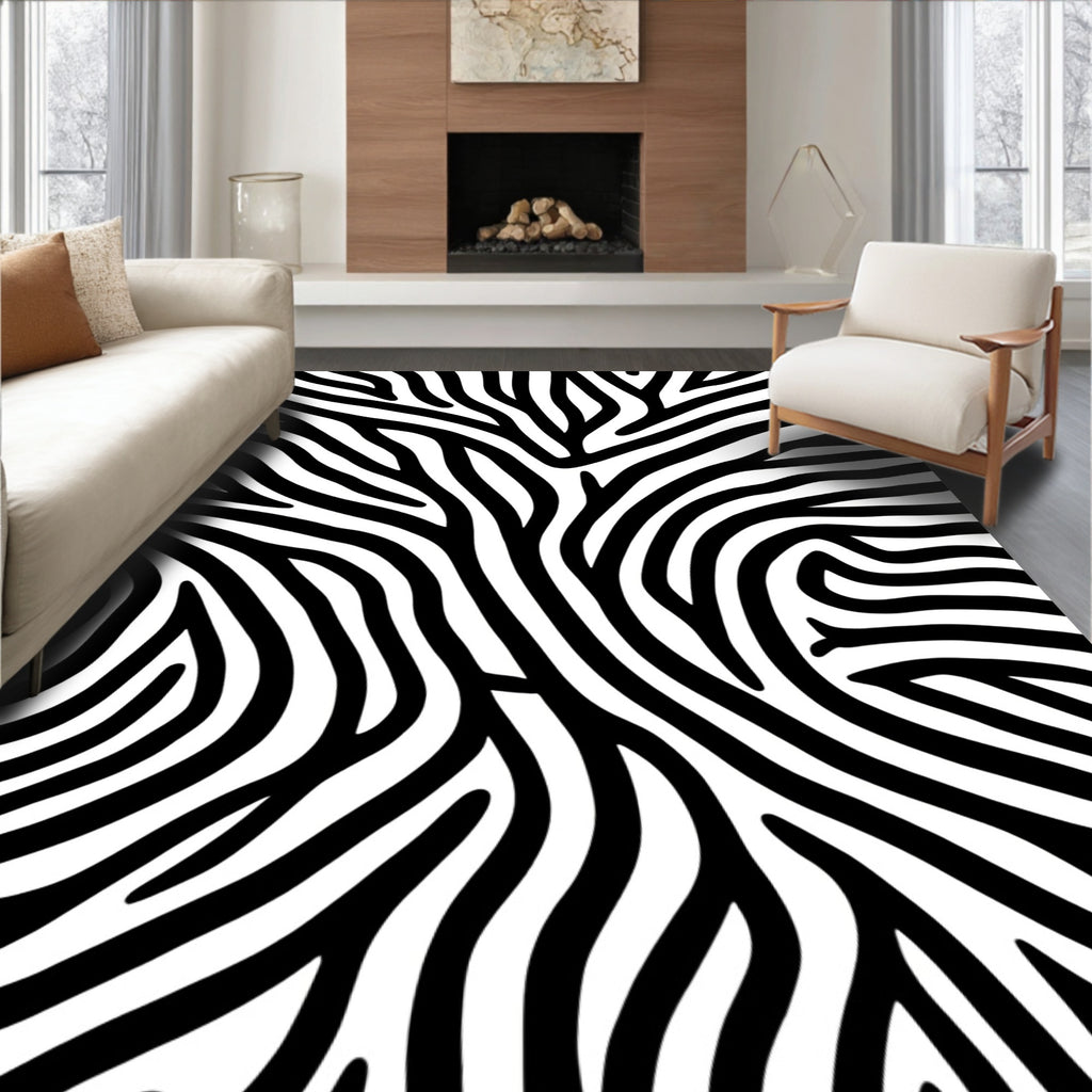 Wild Zebra Stripe Pattern Design Rug