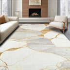Polished Stone Marble Gold Pattern Rug