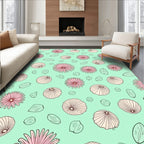 Whimsical Floral Sketch Pattern Rug