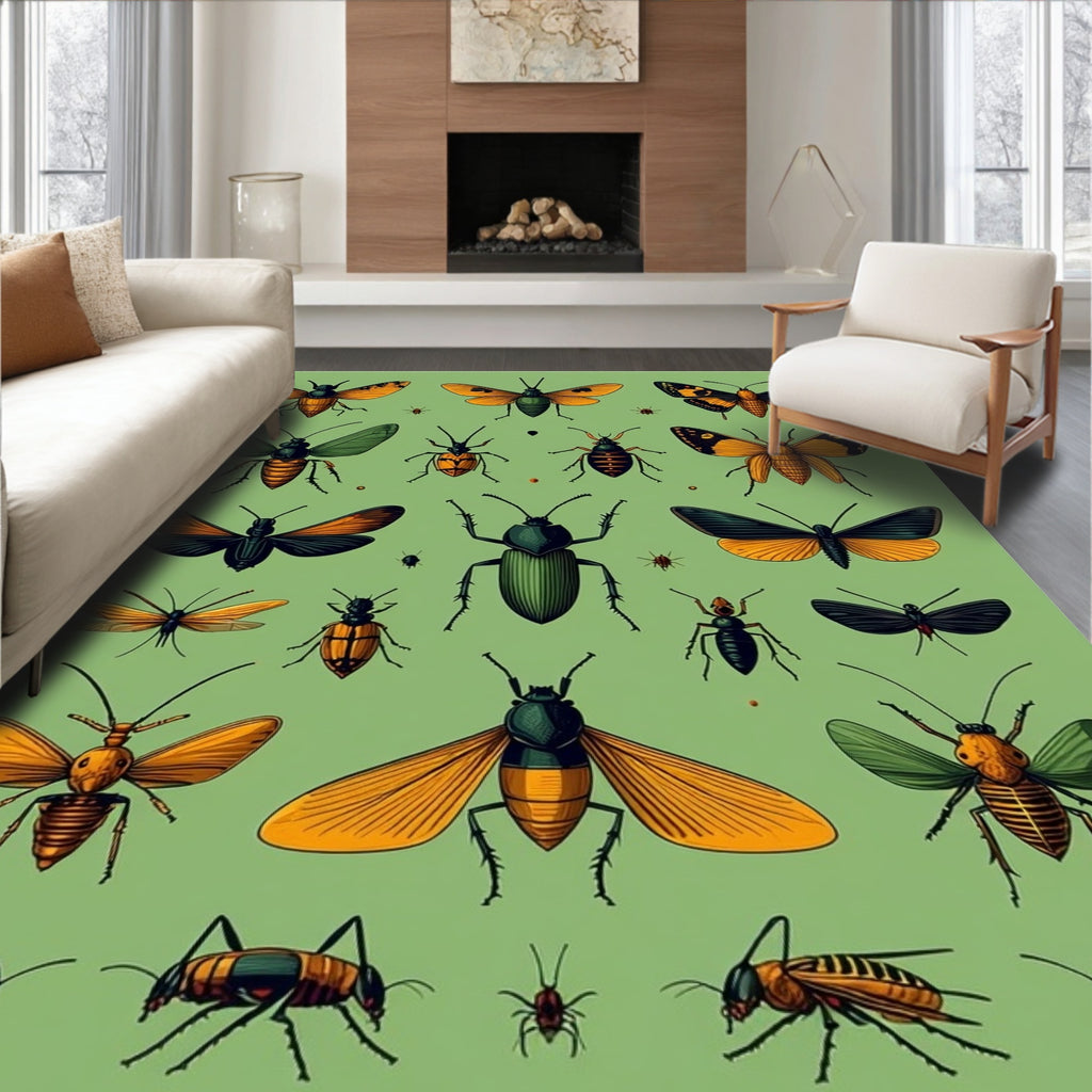 Nature Insects Collection Design Rug