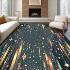 Sparkling Starry Night Geometric Design Rug