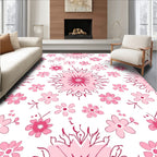Pink Floral Mandala Pattern Design Rug