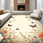 Botanical Butterfly Whimsical Garden Rug