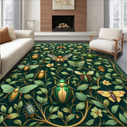 Nature Inspired Insect Botanical Pattern Rug
