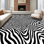 Bold Black And White Zebra Stripe Rug