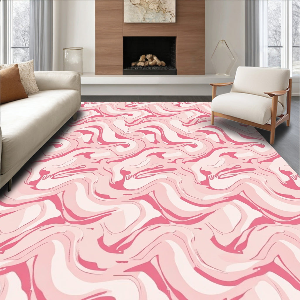 Soft Pink Swirl Pattern Rug