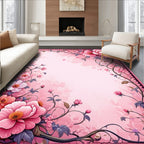Pink Floral Vine Artful Rug