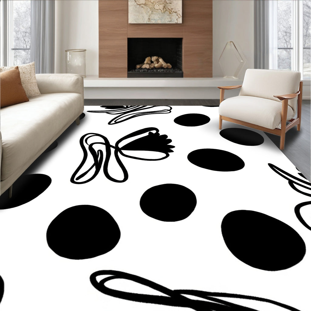 Abstract Blossom Dot Pattern Rug