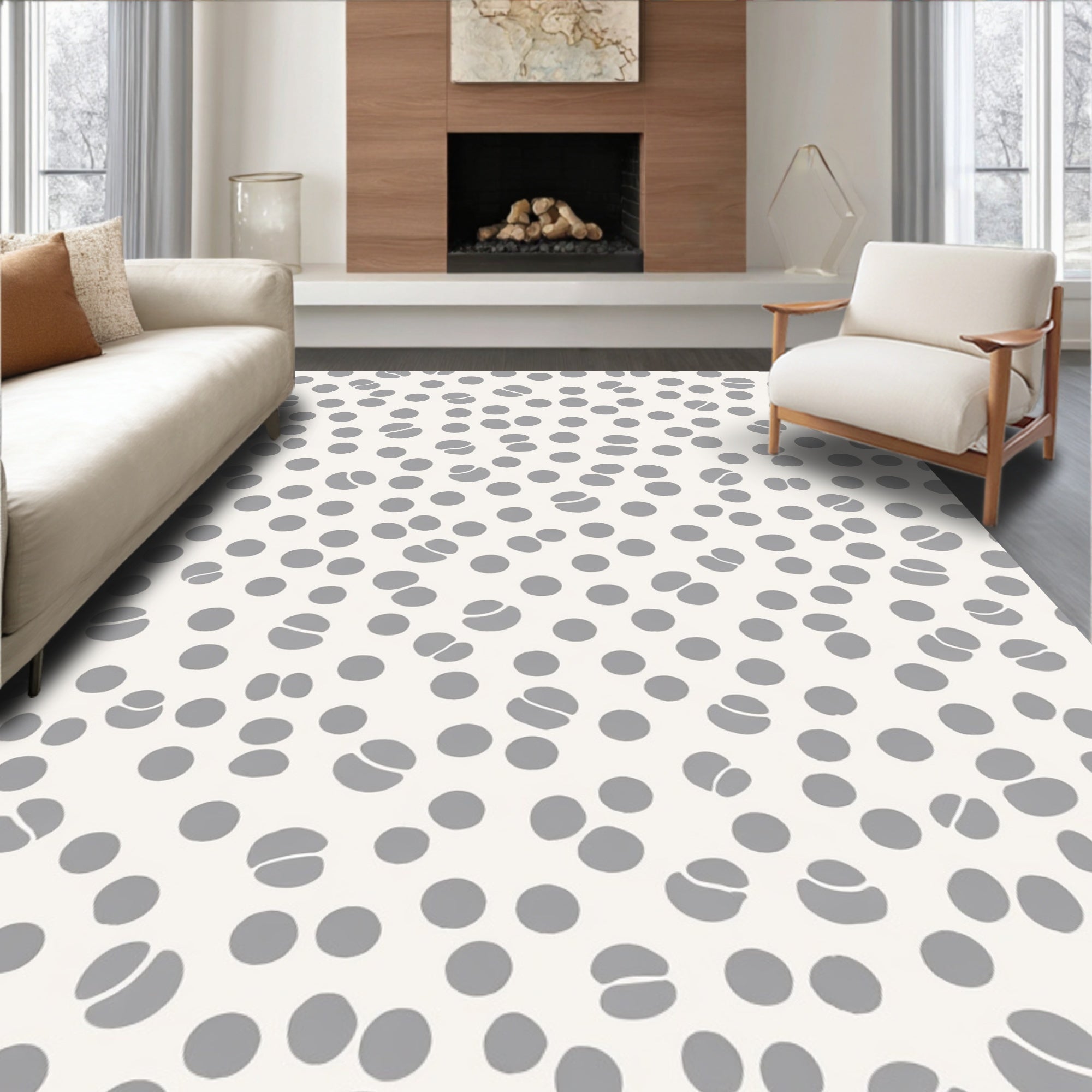 Scattered Circle Abstract Pattern Rug