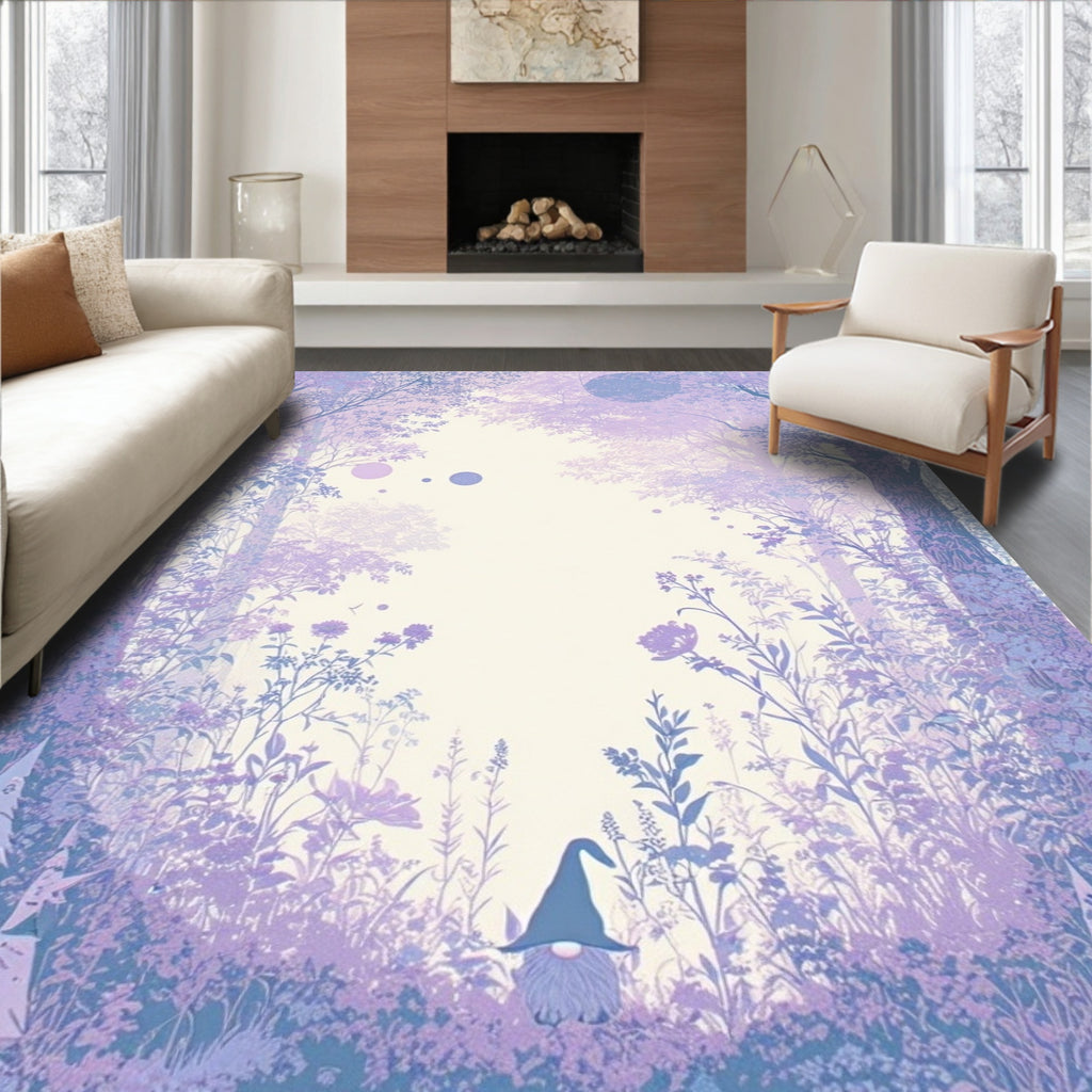 Enchanted Forest Gnome Whimsical Patterns Rug