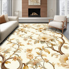 Vintage Peony Blossom Vine Pattern Rug