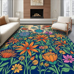 Vibrant Floral Garden Pattern Rug