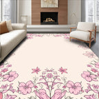 Delicate Pink Floral Garland Rug