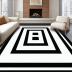 Concentric Squares With Sharp Contrast Rug