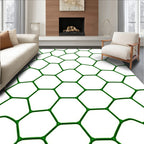 Emerald Green Hexagon Network Rug