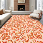 Whimsical Floral Sketch Pattern Rug
