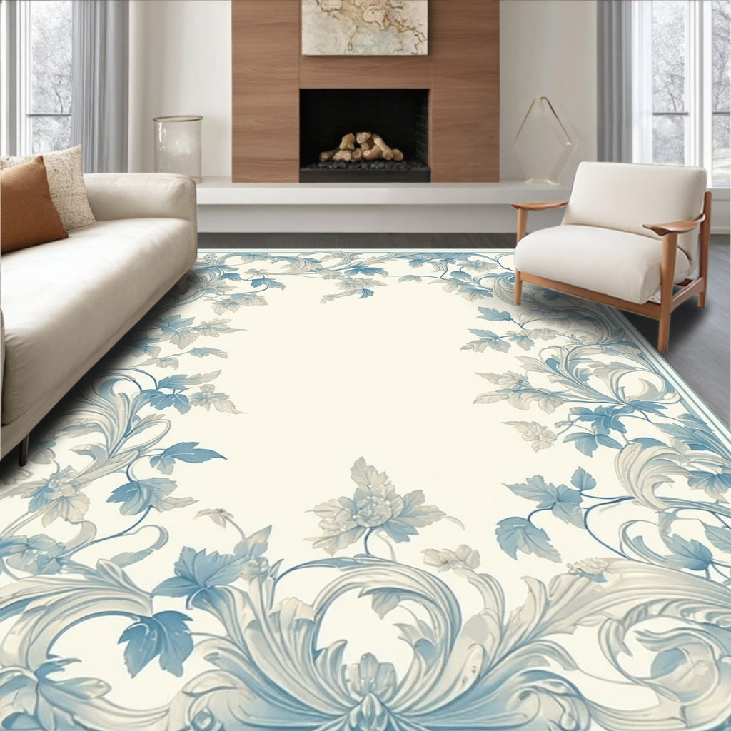 Classic Floral Scrollwork Vine Design Rug