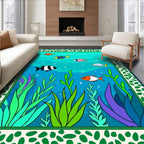 Colorful Fish in Underwater Garden Rug