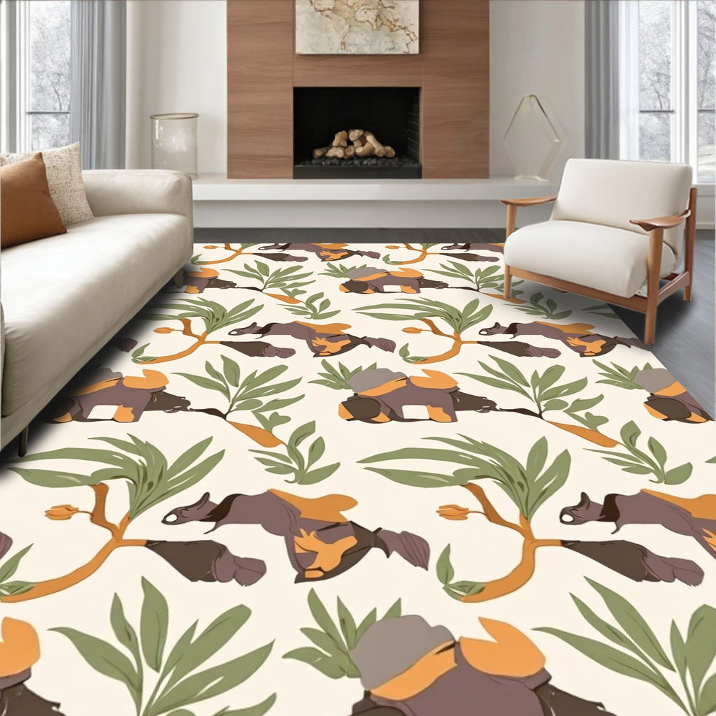 Earthy Tones Abstract Nature Rug