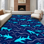 Oceanic Shark Wave Pattern Rug