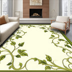 Green Vine Scroll Pattern Rug