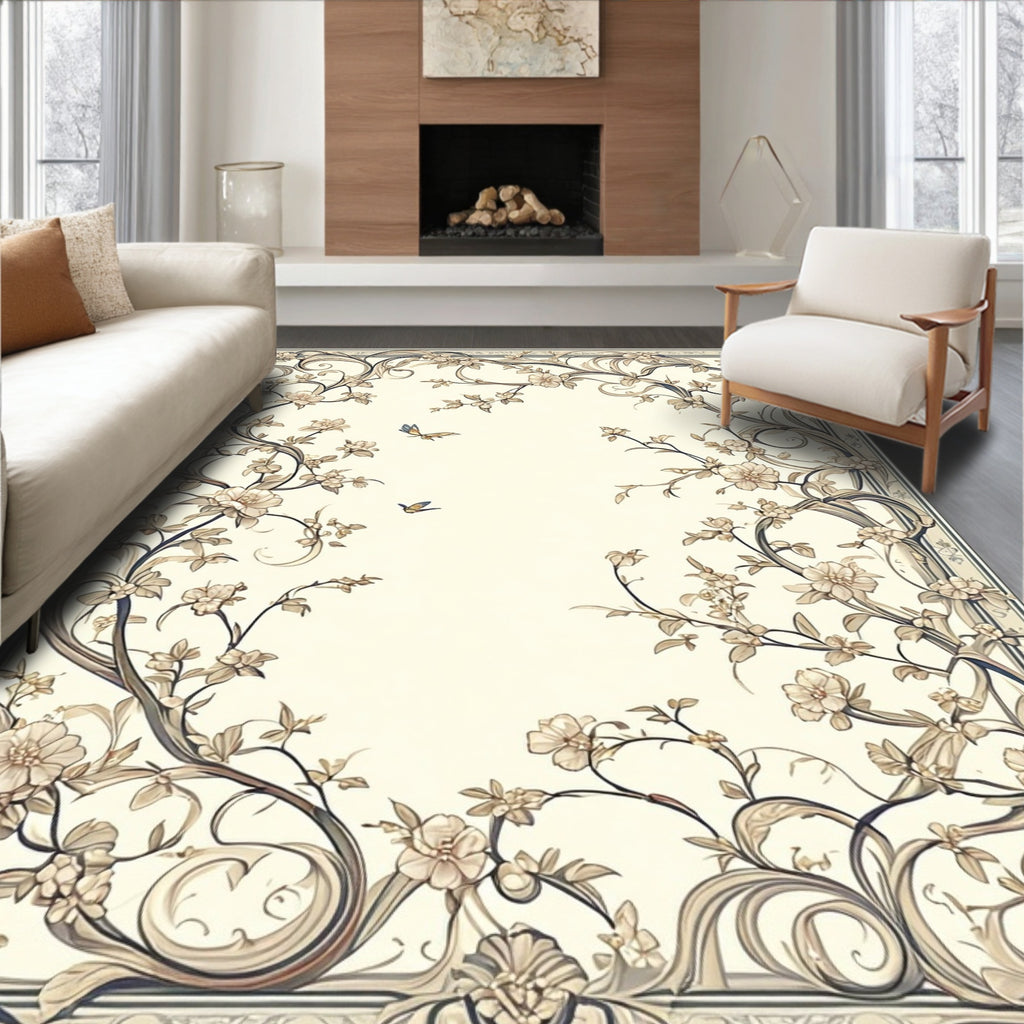 Elegant Floral Vine Pattern Rug