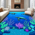 Ocean Sea Life Turtle Pattern Rug