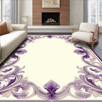 Regal Purple Acanthus Leaf Border Rug