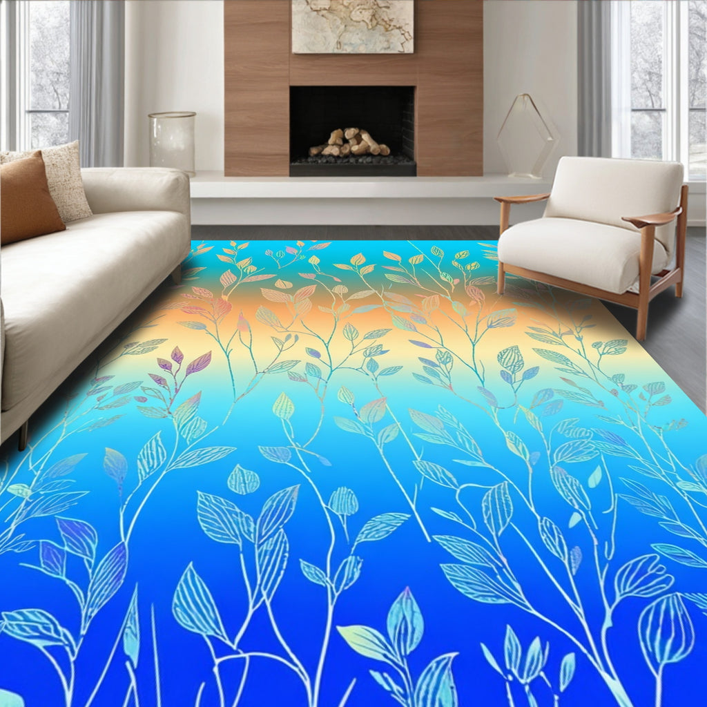 Nature Inspired Gradient Branch Pattern Rug