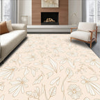 Delicate Floral Outline Pattern Rug