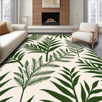 Green Fern Leaf Pattern Design Rug