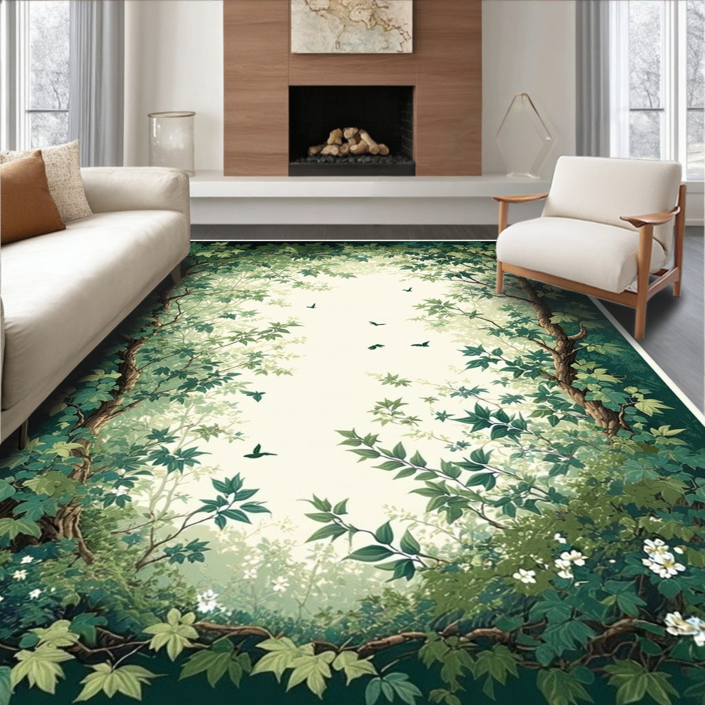 Enchanted Forest Birds and Blooms Rug