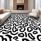 Abstract Brushstroke Leopard Pattern Rug