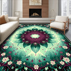 Mandala Floral Butterfly Jewel Tones Rug