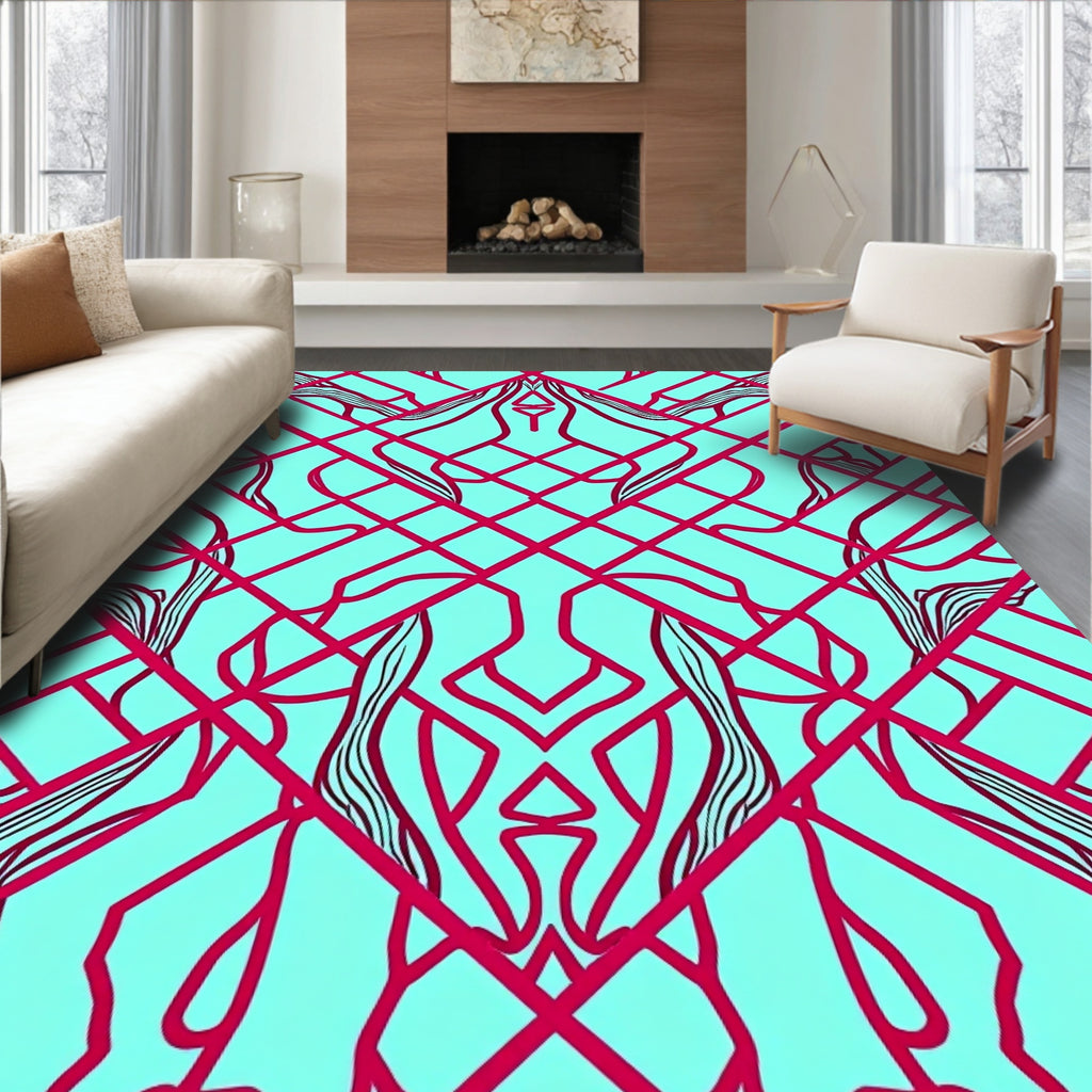 Geometric Contour Symmetry Design Rug